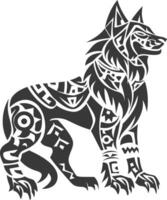 silhouette tribal animal using Aztecs style black color only vector