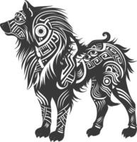 silhouette tribal animal using Aztecs style black color only vector
