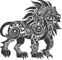 silhouette tribal animal using Aztecs style black color only vector