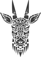silhouette tribal animal head only using Aztecs style black color only vector