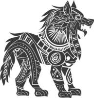 silhouette tribal animal using Aztecs style black color only vector