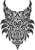 silhouette tribal animal head only using Aztecs style black color only vector