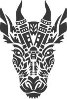 silhouette tribal animal head only using Aztecs style black color only vector