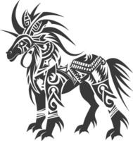 silhouette tribal animal using Aztecs style black color only vector