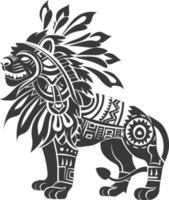 silhouette tribal animal using Aztecs style black color only vector