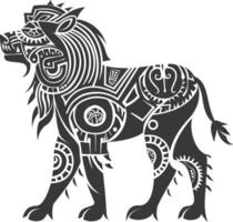 silhouette tribal animal using Aztecs style black color only vector