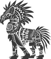silhouette tribal animal using Aztecs style black color only vector