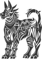 silhouette tribal animal using Aztecs style black color only vector