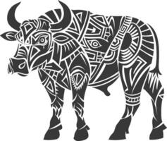 silhouette tribal animal using Aztecs style black color only vector