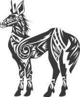 silhouette tribal animal using Aztecs style black color only vector