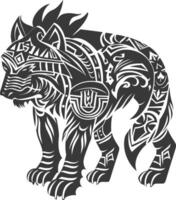 silhouette tribal animal using Aztecs style black color only vector