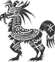 silhouette tribal animal using Aztecs style black color only vector