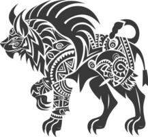 silhouette tribal animal using Aztecs style black color only vector