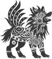 silhouette tribal animal using Aztecs style black color only vector