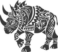 silhouette tribal animal using Aztecs style black color only vector