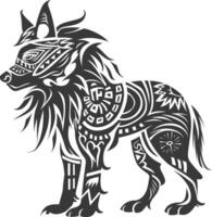silhouette tribal animal using Aztecs style black color only vector