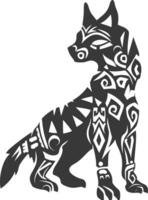 silhouette tribal animal using Aztecs style black color only vector
