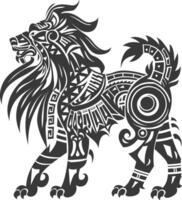 silhouette tribal animal using Aztecs style black color only vector