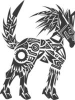 silhouette tribal animal using Aztecs style black color only vector