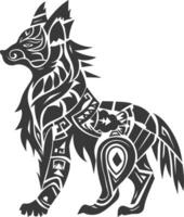 silhouette tribal animal using Aztecs style black color only vector