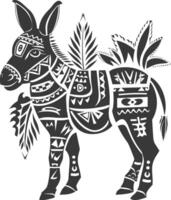 silhouette tribal animal using Aztecs style black color only vector