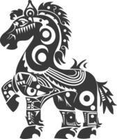 silhouette tribal animal using Aztecs style black color only vector