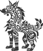 silhouette tribal animal using Aztecs style black color only vector