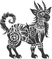 silhouette tribal animal using Aztecs style black color only vector