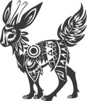 silhouette tribal animal using Aztecs style black color only vector
