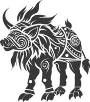 silhouette tribal animal using Aztecs style black color only vector