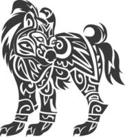 silhouette tribal animal using Aztecs style black color only vector
