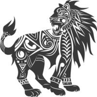 silhouette tribal animal using Aztecs style black color only vector