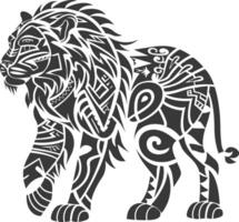 silhouette tribal animal using Aztecs style black color only vector