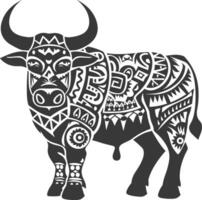 silhouette tribal animal using Aztecs style black color only vector