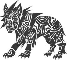 silhouette tribal animal using Aztecs style black color only vector