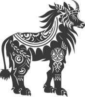 silhouette tribal animal using Aztecs style black color only vector
