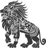 silhouette tribal animal using Aztecs style black color only vector