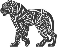 silhouette tribal animal using Aztecs style black color only vector