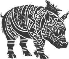 silhouette tribal animal using Aztecs style black color only vector