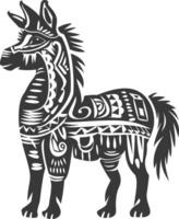 silhouette tribal animal using Aztecs style black color only vector