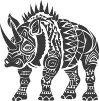 silhouette tribal animal using Aztecs style black color only vector