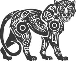 silhouette tribal animal using Aztecs style black color only vector