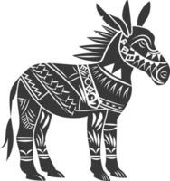 silhouette tribal animal using Aztecs style black color only vector