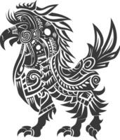 silhouette tribal animal using Aztecs style black color only vector