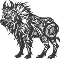 silhouette tribal animal using Aztecs style black color only vector