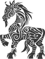 silhouette tribal animal using Aztecs style black color only vector