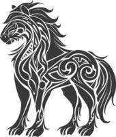 silhouette tribal animal using Aztecs style black color only vector