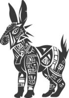 silhouette tribal animal using Aztecs style black color only vector