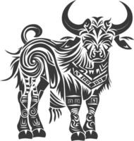silhouette tribal animal using Aztecs style black color only vector