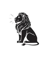 Lion silhouette logo design inspiration with a flat design using a black color vector